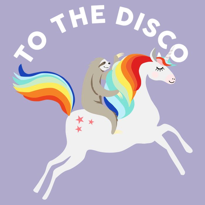 To The Disco Funny Sloth Unicorn Colorblast Crewneck Sweatshirt