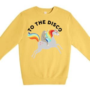 To The Disco Funny Sloth Unicorn Premium Crewneck Sweatshirt