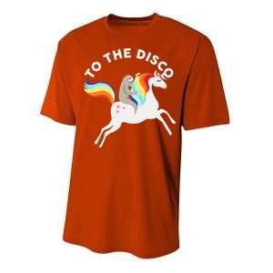 To The Disco Funny Sloth Unicorn Performance Sprint T-Shirt