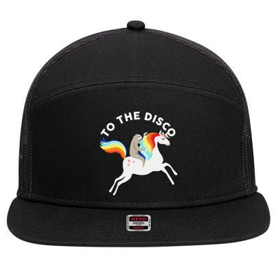 To The Disco Funny Sloth Unicorn 7 Panel Mesh Trucker Snapback Hat