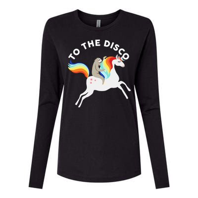 To The Disco Funny Sloth Unicorn Womens Cotton Relaxed Long Sleeve T-Shirt