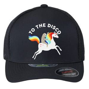 To The Disco Funny Sloth Unicorn Flexfit Unipanel Trucker Cap