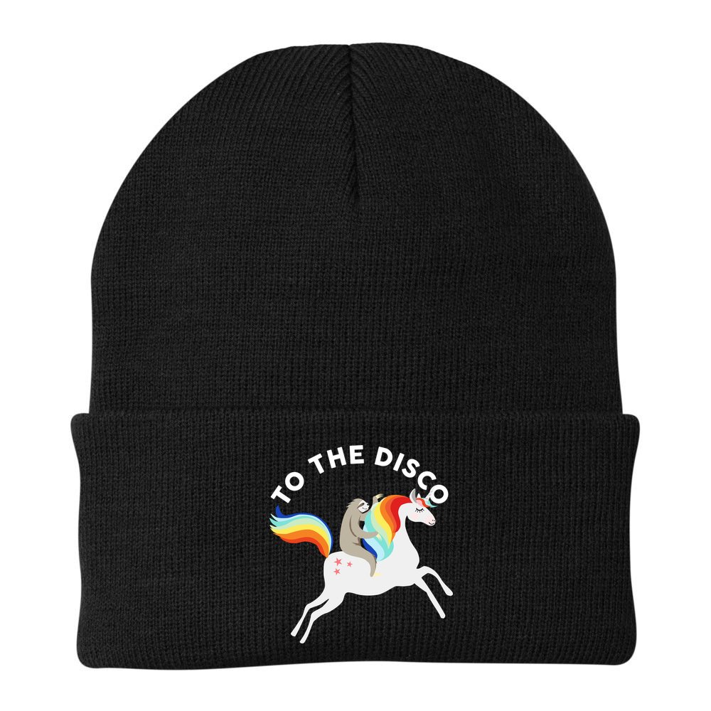 To The Disco Funny Sloth Unicorn Beanie