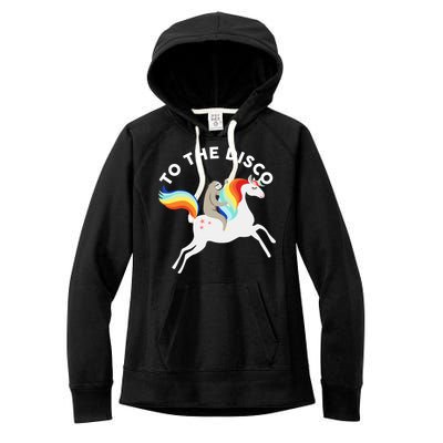 To The Disco Funny Sloth Unicorn Women's Fleece Hoodie