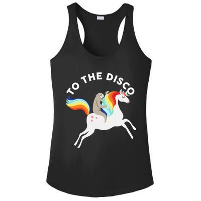 To The Disco Funny Sloth Unicorn Ladies PosiCharge Competitor Racerback Tank