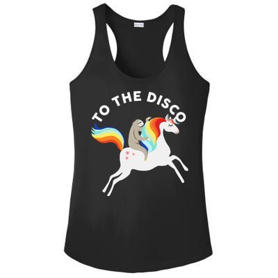 To The Disco Funny Sloth Unicorn Ladies PosiCharge Competitor Racerback Tank