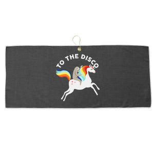 To The Disco Funny Sloth Unicorn Large Microfiber Waffle Golf Towel