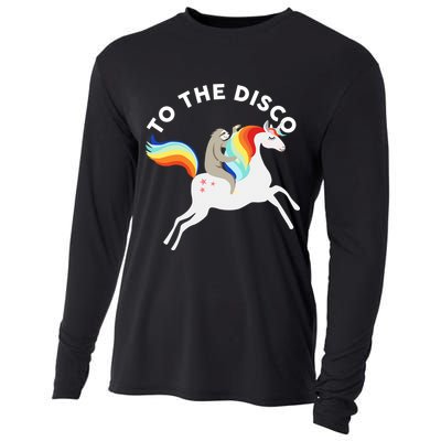 To The Disco Funny Sloth Unicorn Cooling Performance Long Sleeve Crew