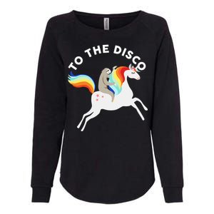 To The Disco Funny Sloth Unicorn Womens California Wash Sweatshirt