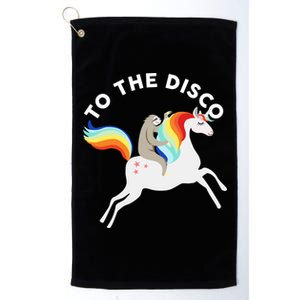 To The Disco Funny Sloth Unicorn Platinum Collection Golf Towel