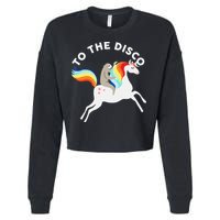 To The Disco Funny Sloth Unicorn Cropped Pullover Crew