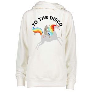 To The Disco Funny Sloth Unicorn Womens Funnel Neck Pullover Hood