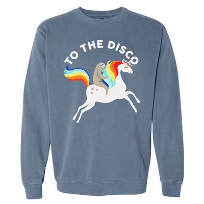 To The Disco Funny Sloth Unicorn Garment-Dyed Sweatshirt