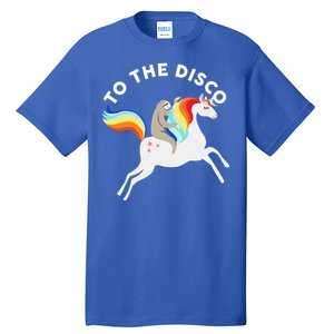 To The Disco Funny Sloth Unicorn Tall T-Shirt