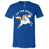 To The Disco Funny Sloth Unicorn V-Neck T-Shirt