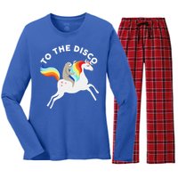 To The Disco Funny Sloth Unicorn Women's Long Sleeve Flannel Pajama Set 