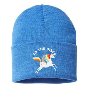 To The Disco Funny Sloth Unicorn Sustainable Knit Beanie