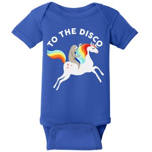 To The Disco Funny Sloth Unicorn Baby Bodysuit