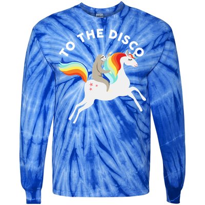 To The Disco Funny Sloth Unicorn Tie-Dye Long Sleeve Shirt