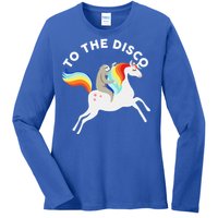 To The Disco Funny Sloth Unicorn Ladies Long Sleeve Shirt