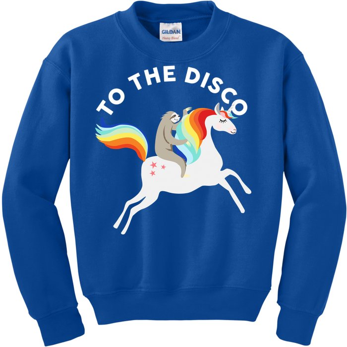 To The Disco Funny Sloth Unicorn Kids Sweatshirt