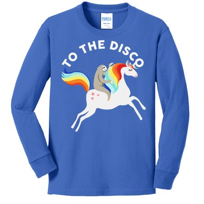 To The Disco Funny Sloth Unicorn Kids Long Sleeve Shirt