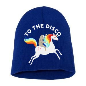 To The Disco Funny Sloth Unicorn Short Acrylic Beanie