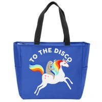 To The Disco Funny Sloth Unicorn Zip Tote Bag