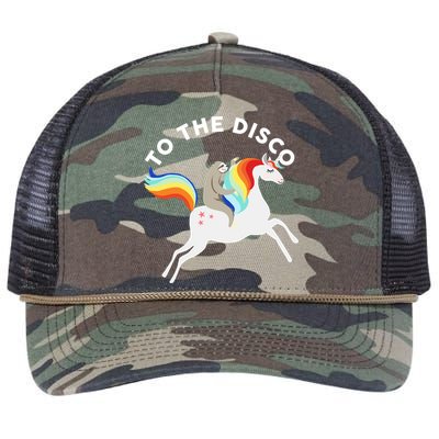 To The Disco Funny Sloth Unicorn Retro Rope Trucker Hat Cap