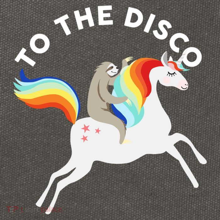 To The Disco Funny Sloth Unicorn Cotton Canvas Backpack
