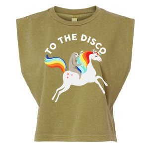 To The Disco Funny Sloth Unicorn Garment-Dyed Women's Muscle Tee