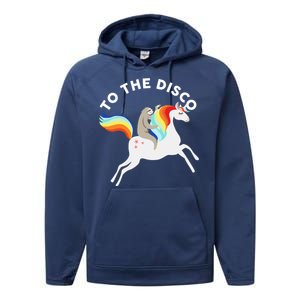 To The Disco Funny Sloth Unicorn Performance Fleece Hoodie