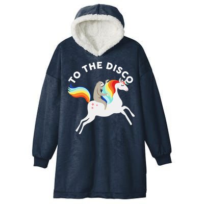 To The Disco Funny Sloth Unicorn Hooded Wearable Blanket