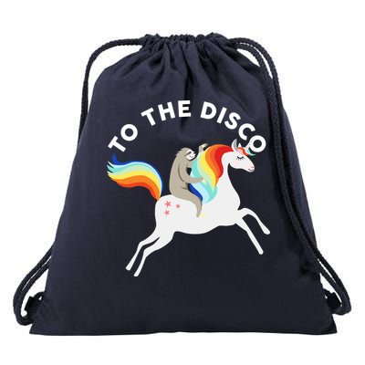 To The Disco Funny Sloth Unicorn Drawstring Bag