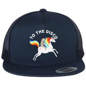 To The Disco Funny Sloth Unicorn Flat Bill Trucker Hat