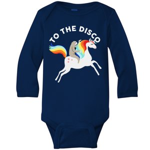 To The Disco Funny Sloth Unicorn Baby Long Sleeve Bodysuit