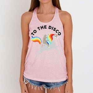 To The Disco Funny Sloth Unicorn Women's Knotted Racerback Tank