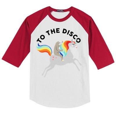 To The Disco Funny Sloth Unicorn Kids Colorblock Raglan Jersey