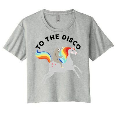 To The Disco Funny Sloth Unicorn Women's Crop Top Tee