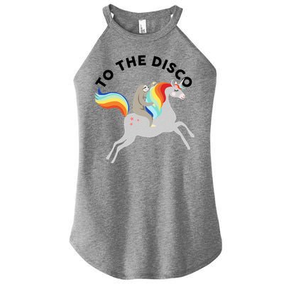 To The Disco Funny Sloth Unicorn Women’s Perfect Tri Rocker Tank