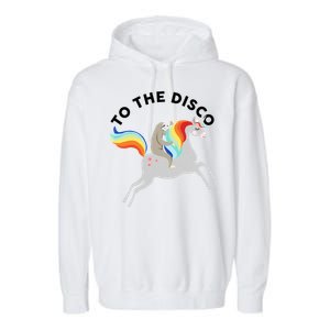 To The Disco Funny Sloth Unicorn Garment-Dyed Fleece Hoodie