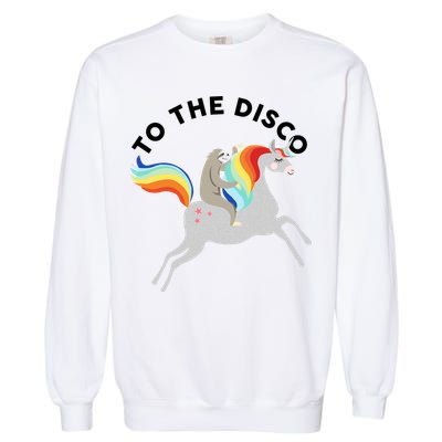 To The Disco Funny Sloth Unicorn Garment-Dyed Sweatshirt