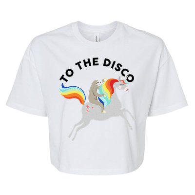 To The Disco Funny Sloth Unicorn Bella+Canvas Jersey Crop Tee