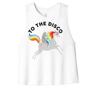 To The Disco Funny Sloth Unicorn Women's Racerback Cropped Tank