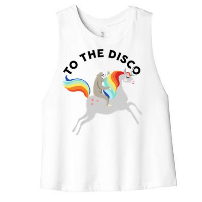 To The Disco Funny Sloth Unicorn Women's Racerback Cropped Tank