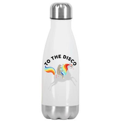 To The Disco Funny Sloth Unicorn Stainless Steel Insulated Water Bottle