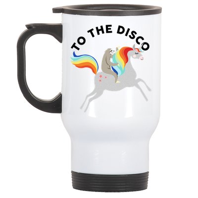 To The Disco Funny Sloth Unicorn Stainless Steel Travel Mug