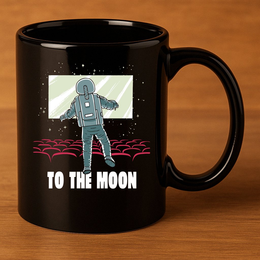 To The Moon Astronaut Movie Theatre 11oz C Handle Ceramic Mug