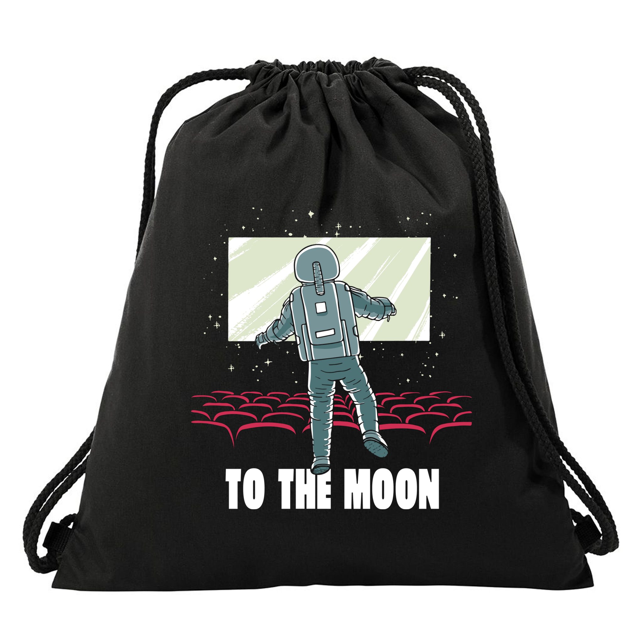 To The Moon Astronaut Movie Theatre Drawstring Bag