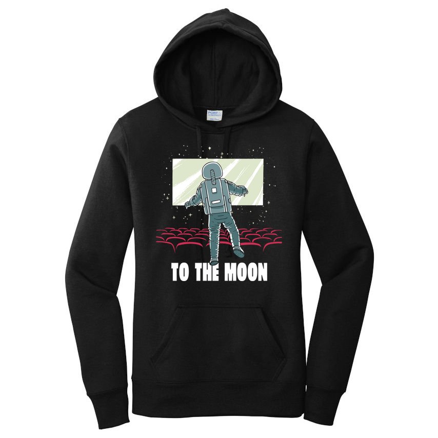 To The Moon Astronaut Movie Theatre Women's Pullover Hoodie